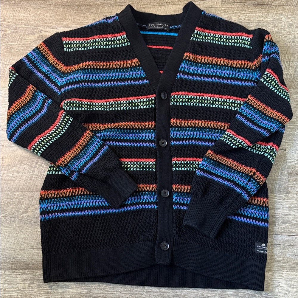 Scotch & Soda Colorful Striped Cardigan Size Large